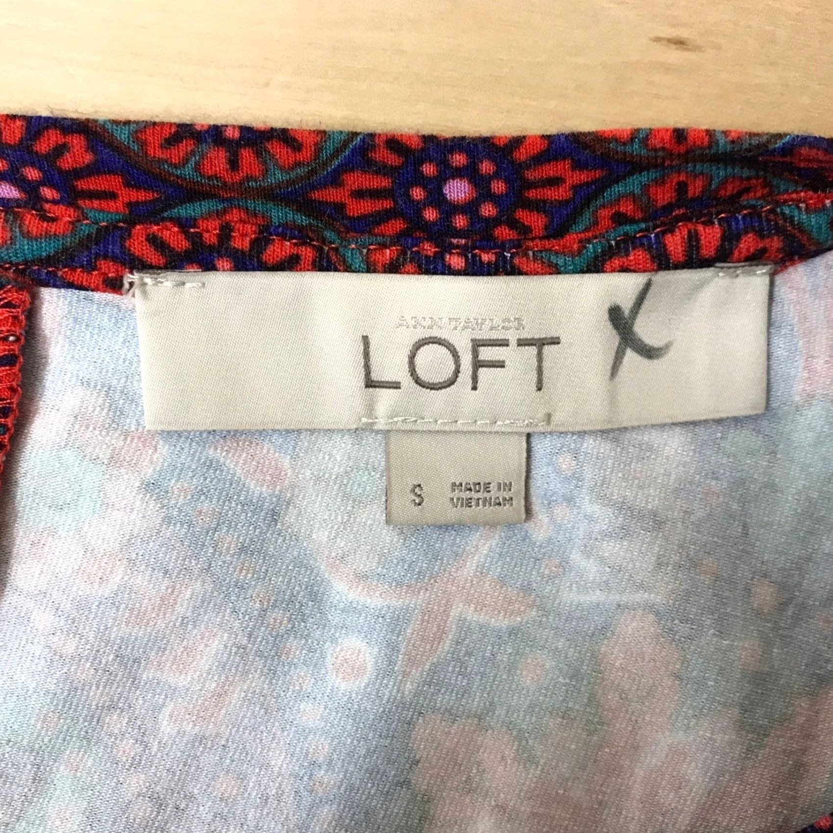 Loft LOFT Dress Sleeveless A-line Floral Print Round Neck Midi XS S Blue Red Womens Size S / US 4 / IT 40 - 7 Thumbnail