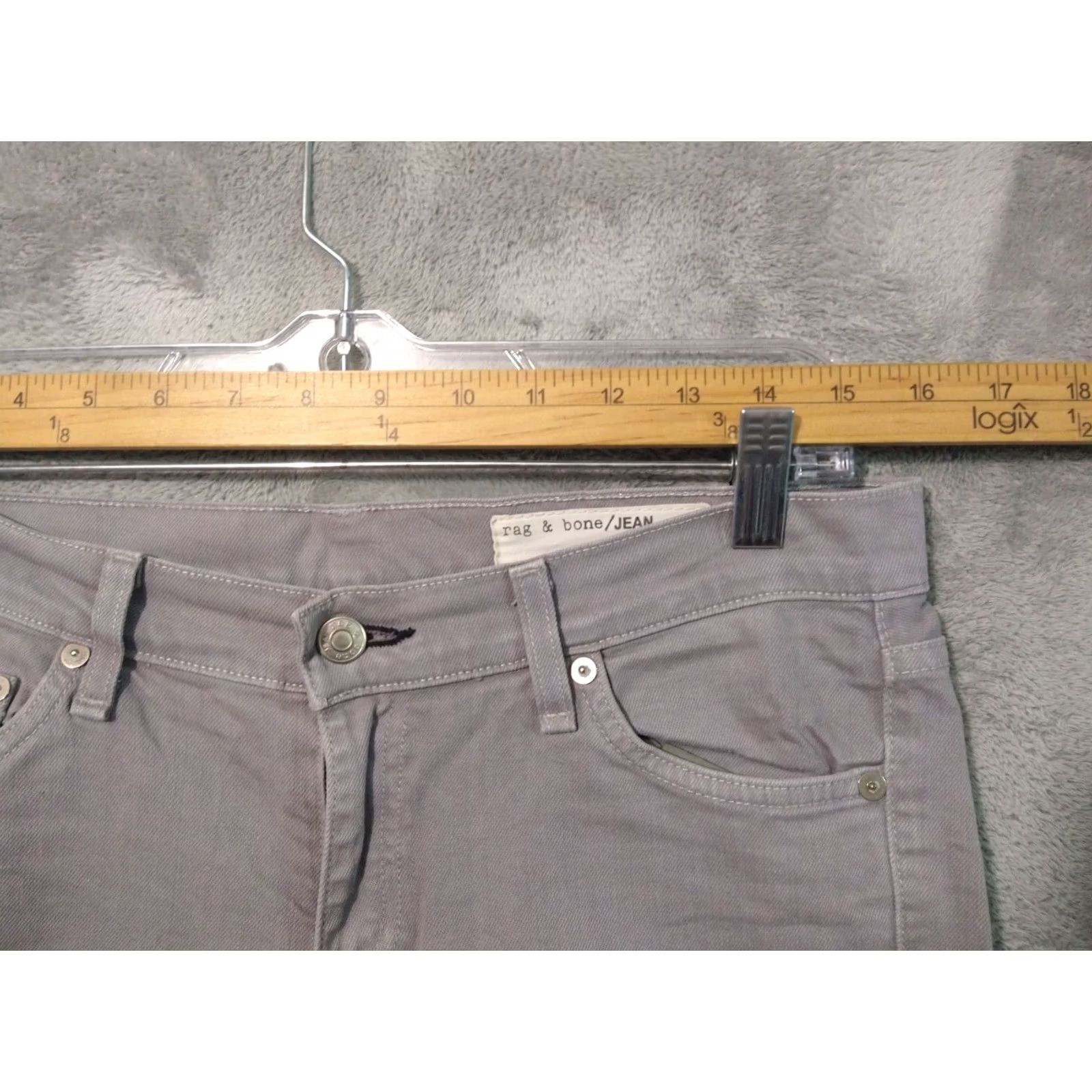 Rag & Bone rag & bone Jeans Womens 28 Gray Denim Straight Leg Stretch Low Rise USA Size 28" / US 6 / IT 42 - 3 Thumbnail