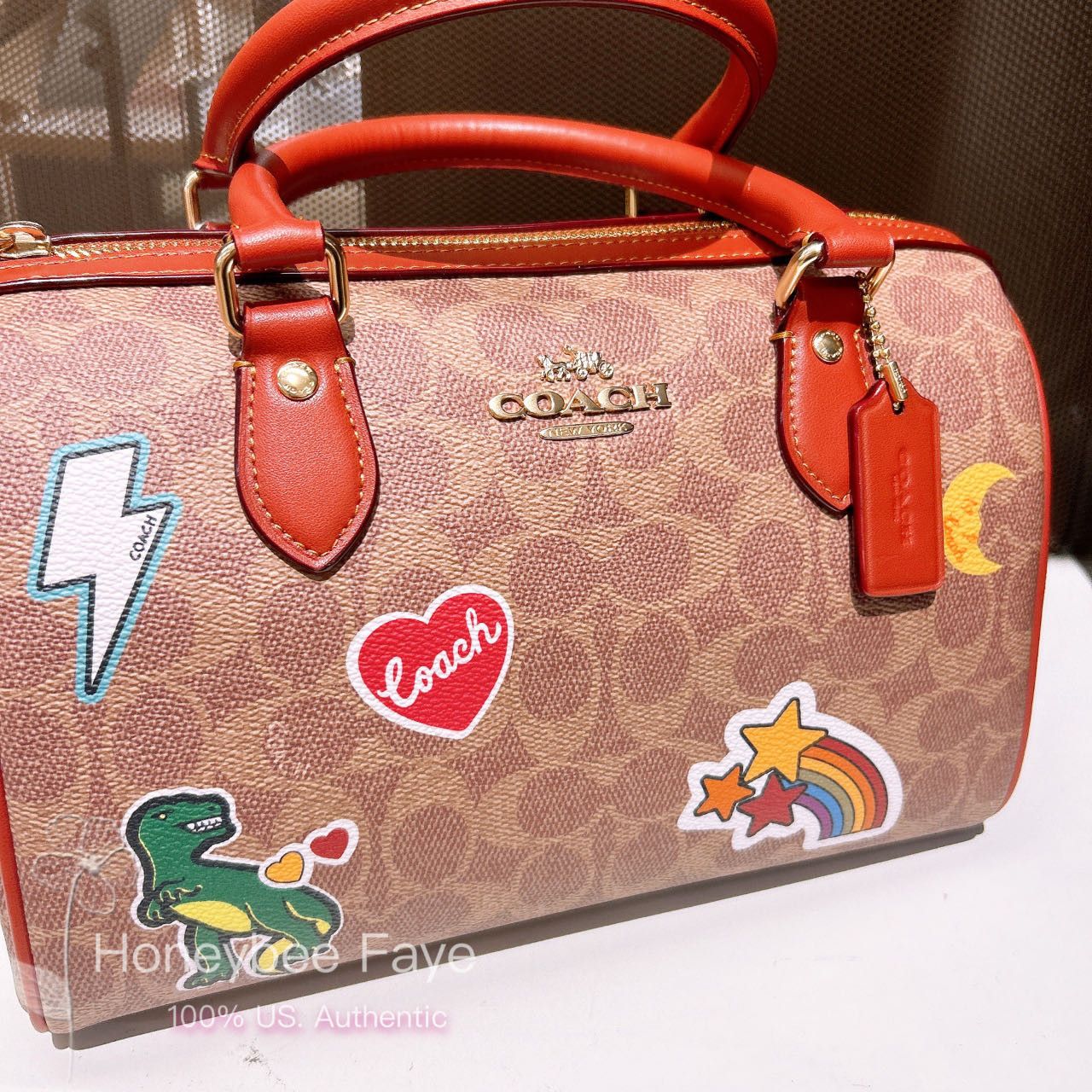 Coach Rowan Satchel Bag In Signature Canvas With Sticker CZ612 Size ONE SIZE - 4 Thumbnail