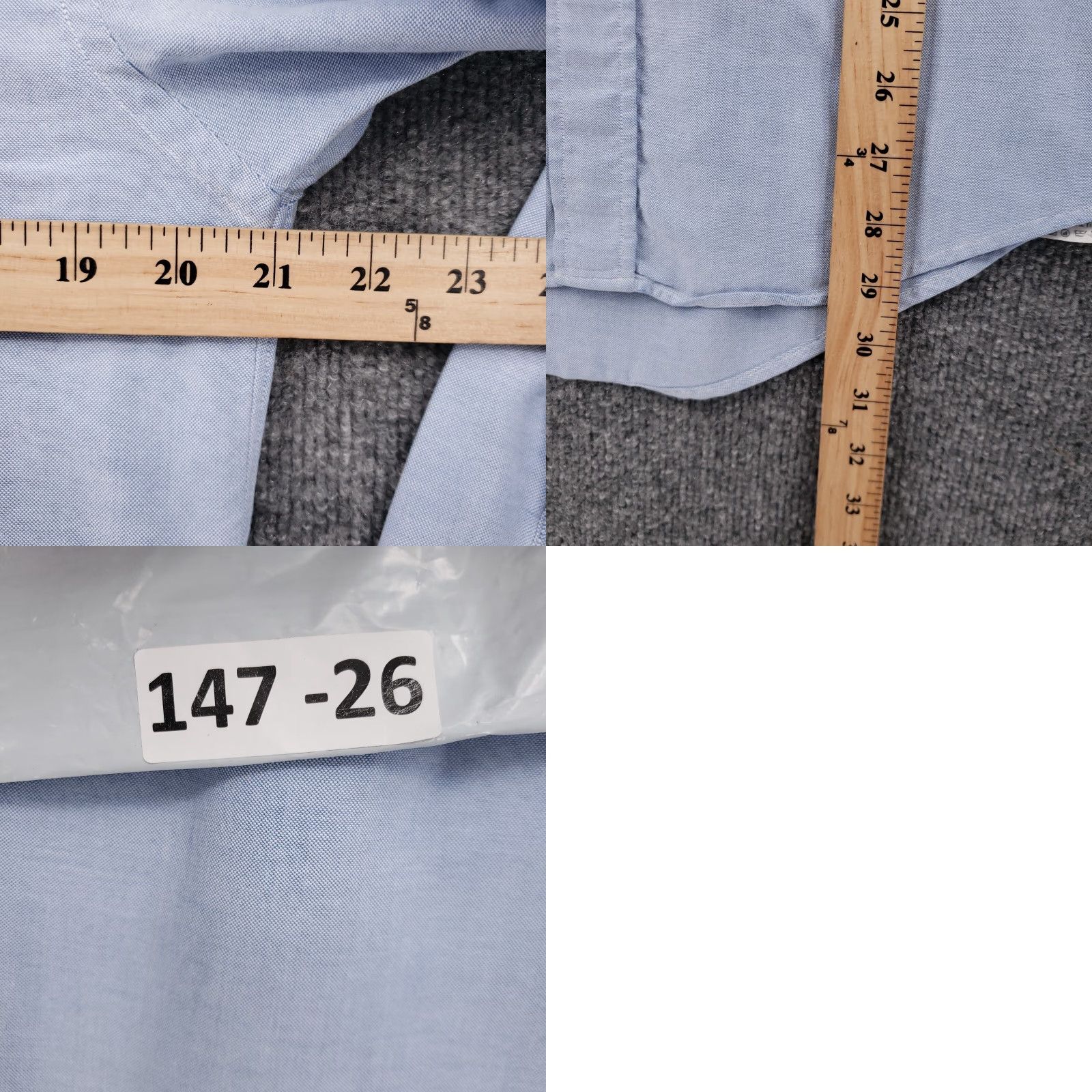 Lands' End Lands' End Dress Shirt Mens 15 Button-Down Blue Pocket Long Sleeves Cotton Blend Shirt Mens Blue Slim? Size 40R - 8 Thumbnail