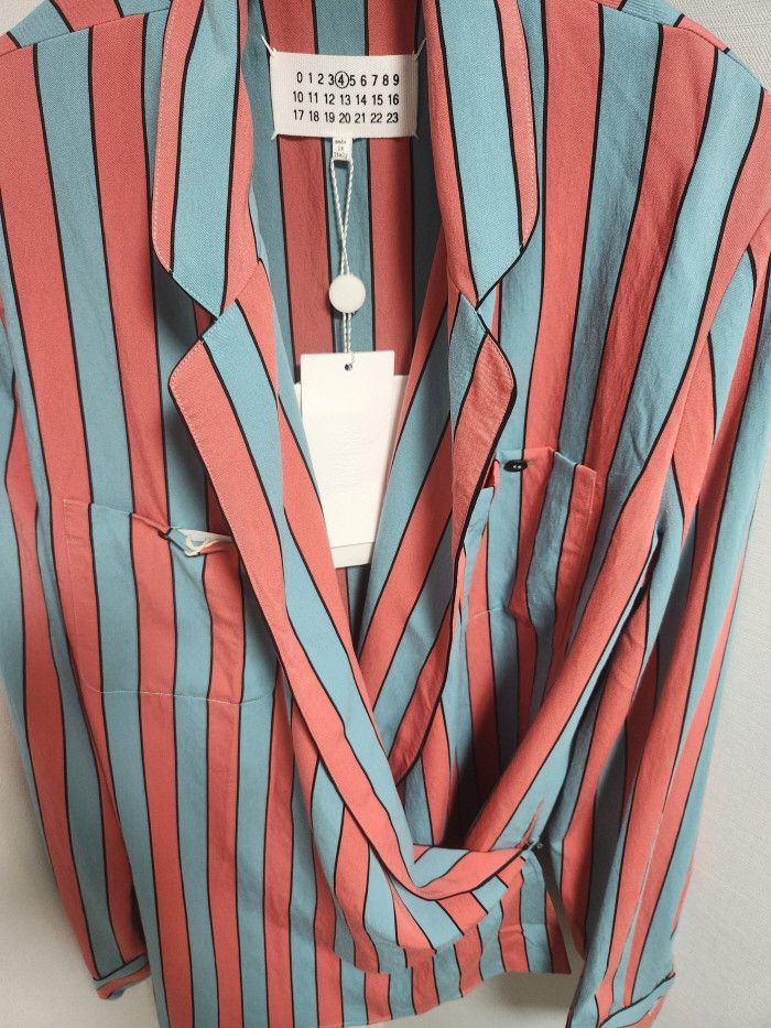 Maison Margiela MAISON MARGIELA Patch-pocket striped crossover jacket Size XS / US 0-2 / IT 36-38 - 6 Thumbnail