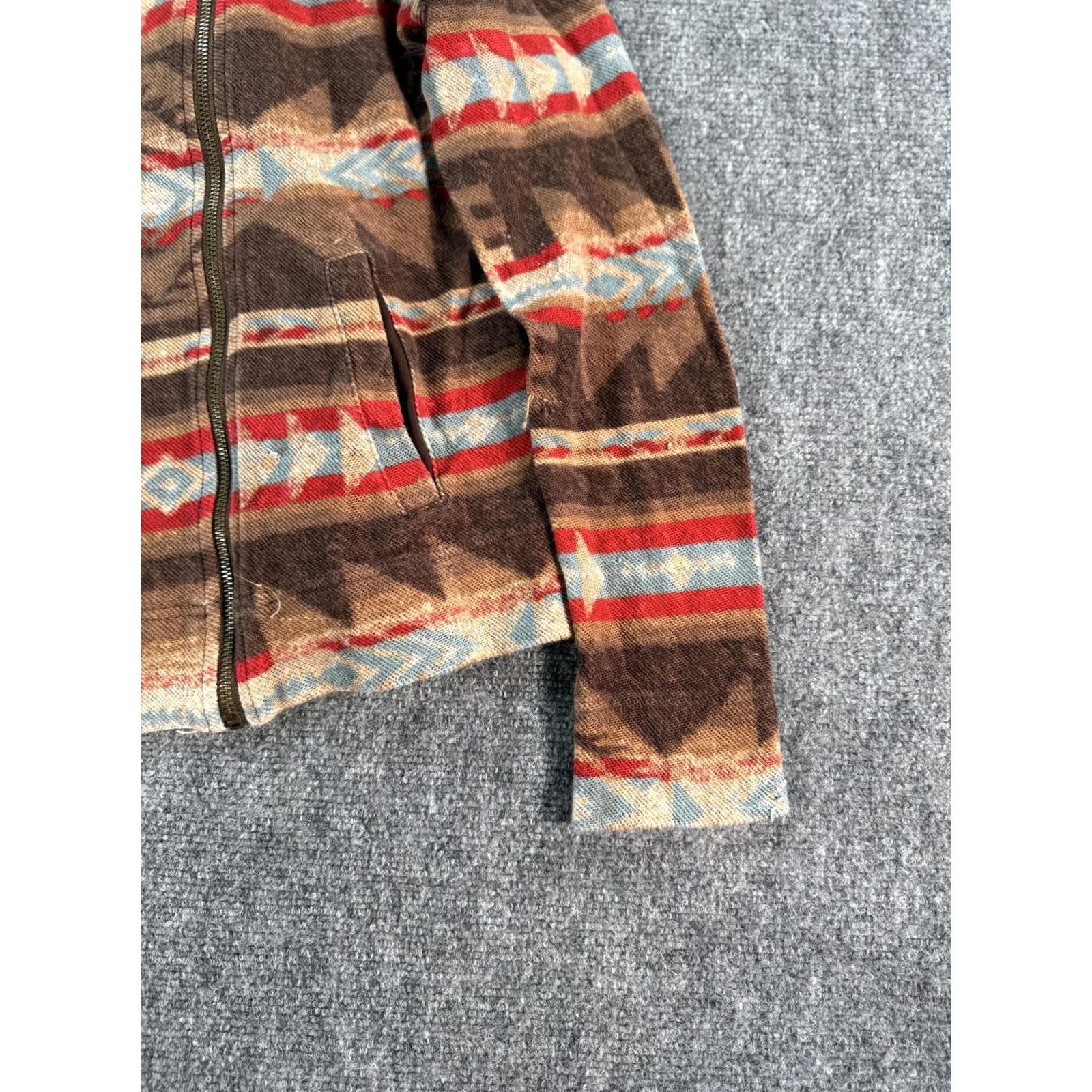 Ralph Lauren VINTAGE Lauren Ralph Lauren Jacket Womens Small Brown Aztec Sherpa Collar Zip Jacket Size 28" / US 6 / IT 42 - 4 Thumbnail