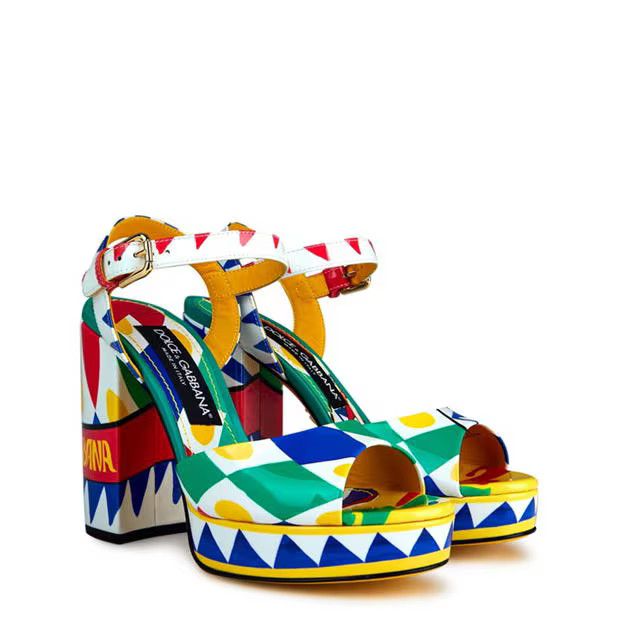 Dolce & Gabbana o1g2r1mq1024 Sandal Heel in Multicolor Size US 7 / IT 37 - 3 Thumbnail
