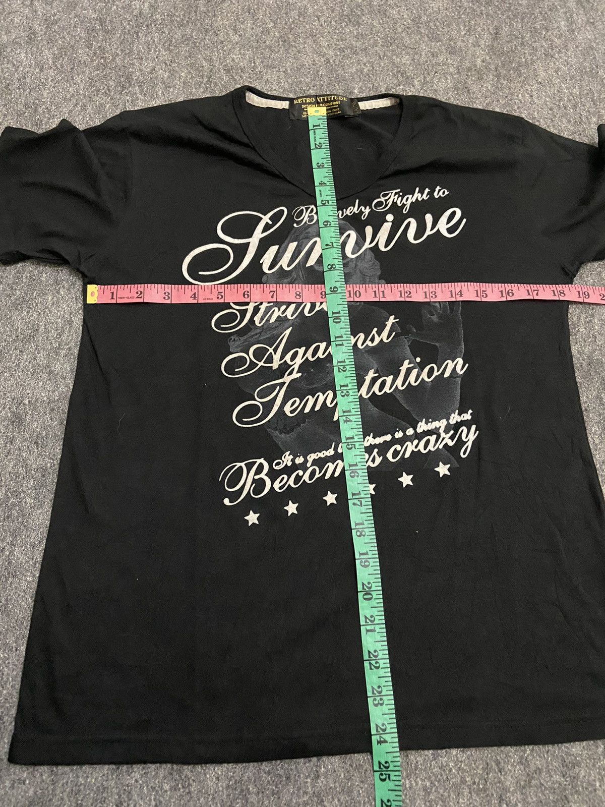 Vintage Y2K retro attitude v neck t-shirt Size US S / EU 44-46 / 1 - 9 Thumbnail