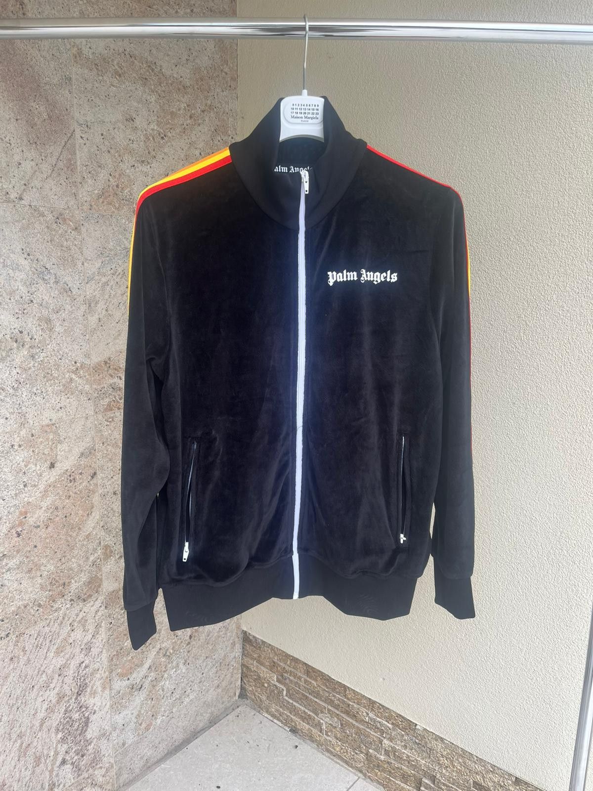 Chenille Track Jacket in Black