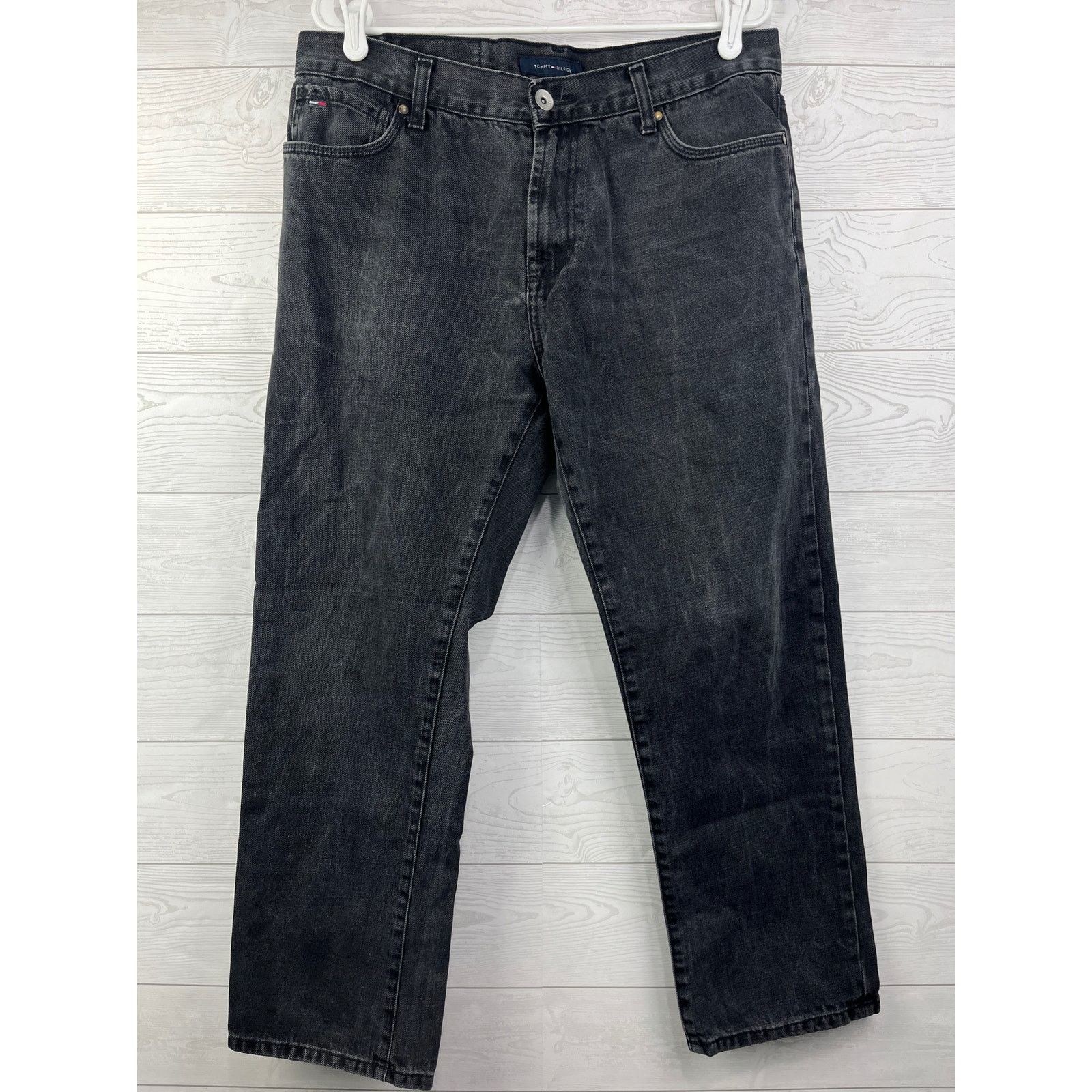 Tommy Hilfiger Tommy Hilfiger Custom Straight Black Jeans 34x30 Faded Denim Size US 34 / EU 50 - 1 Thumbnail