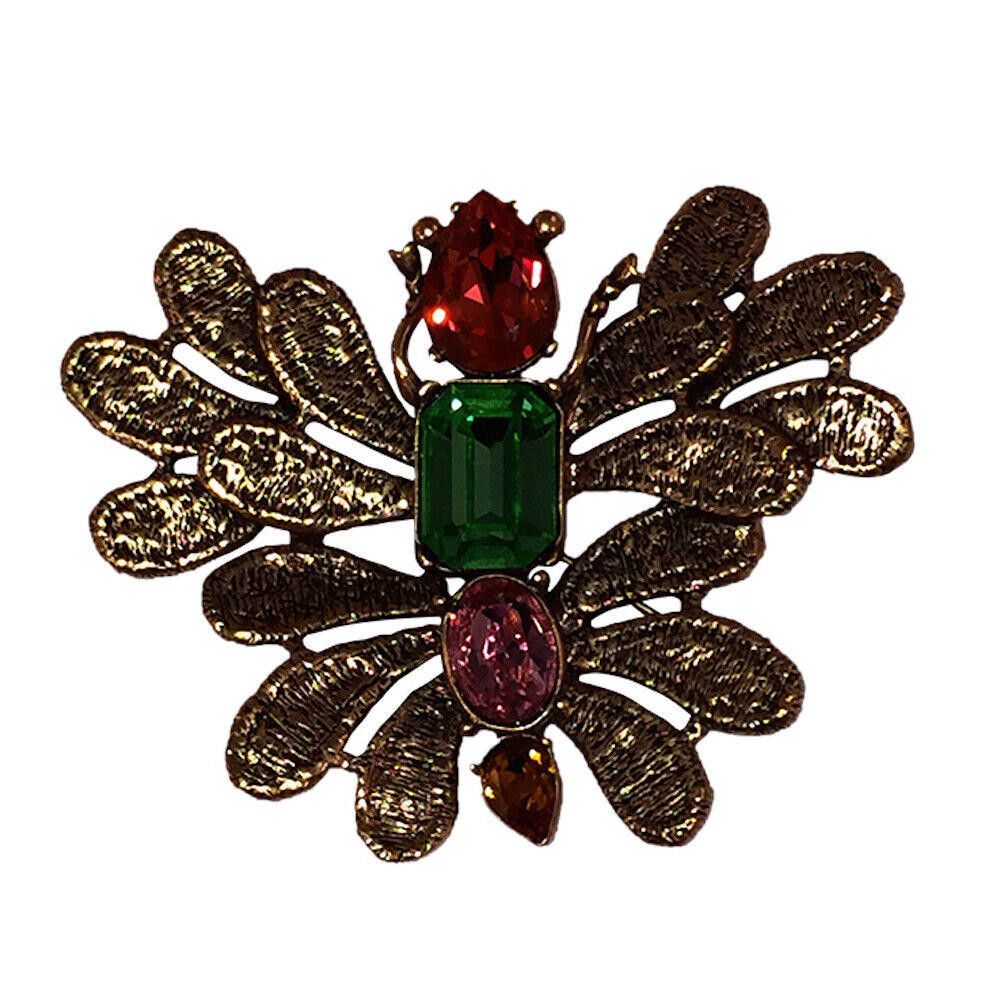 Oscar De La Renta Oscar Renta Cut Out Lace Metal Butterfly Statement Brooch Size ONE SIZE - 1 Thumbnail