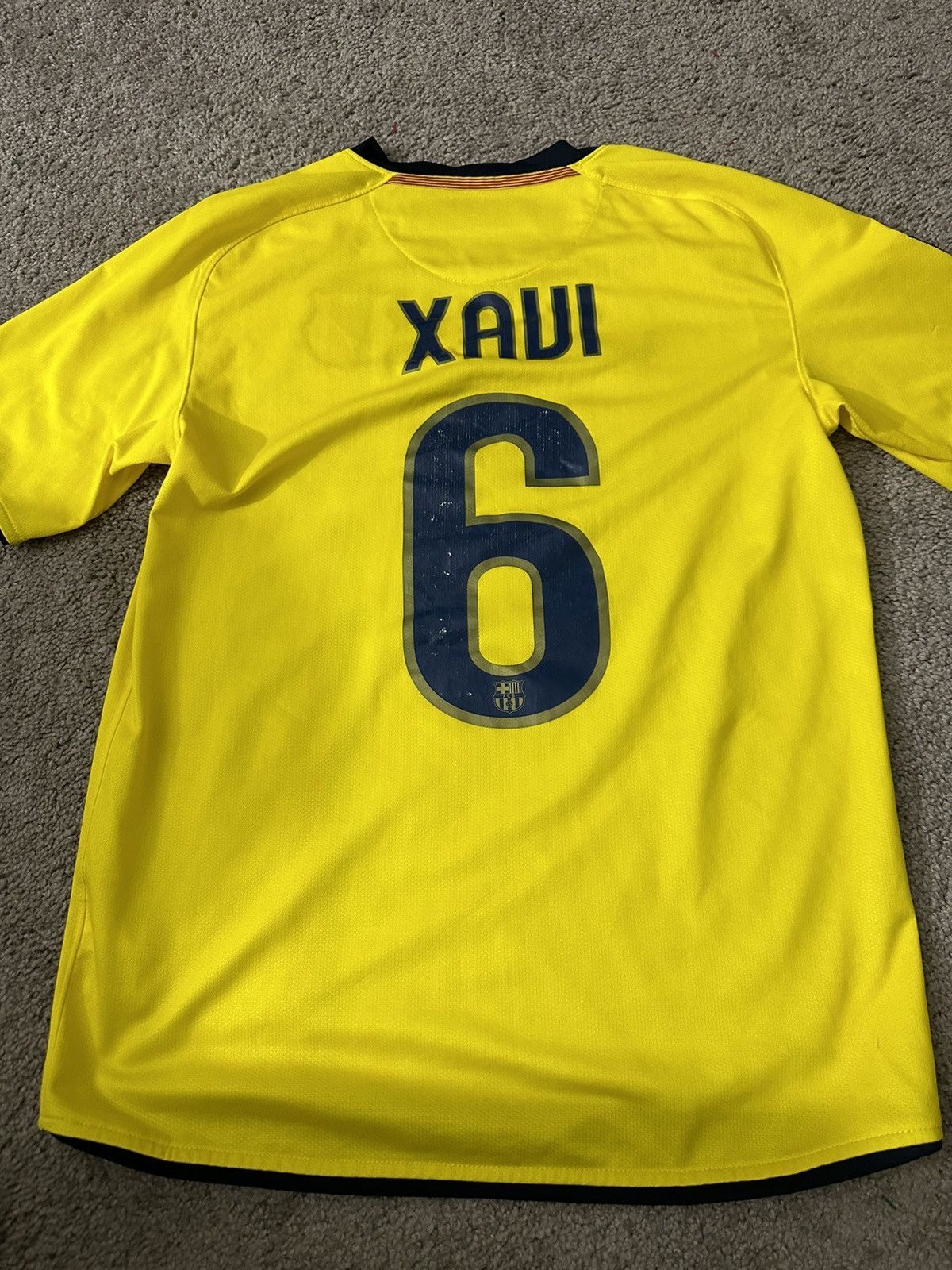 image of F C Barcelona x Nike Barcelona Xavi Jersey 08/09 in Yellow, Men's (Size Small)