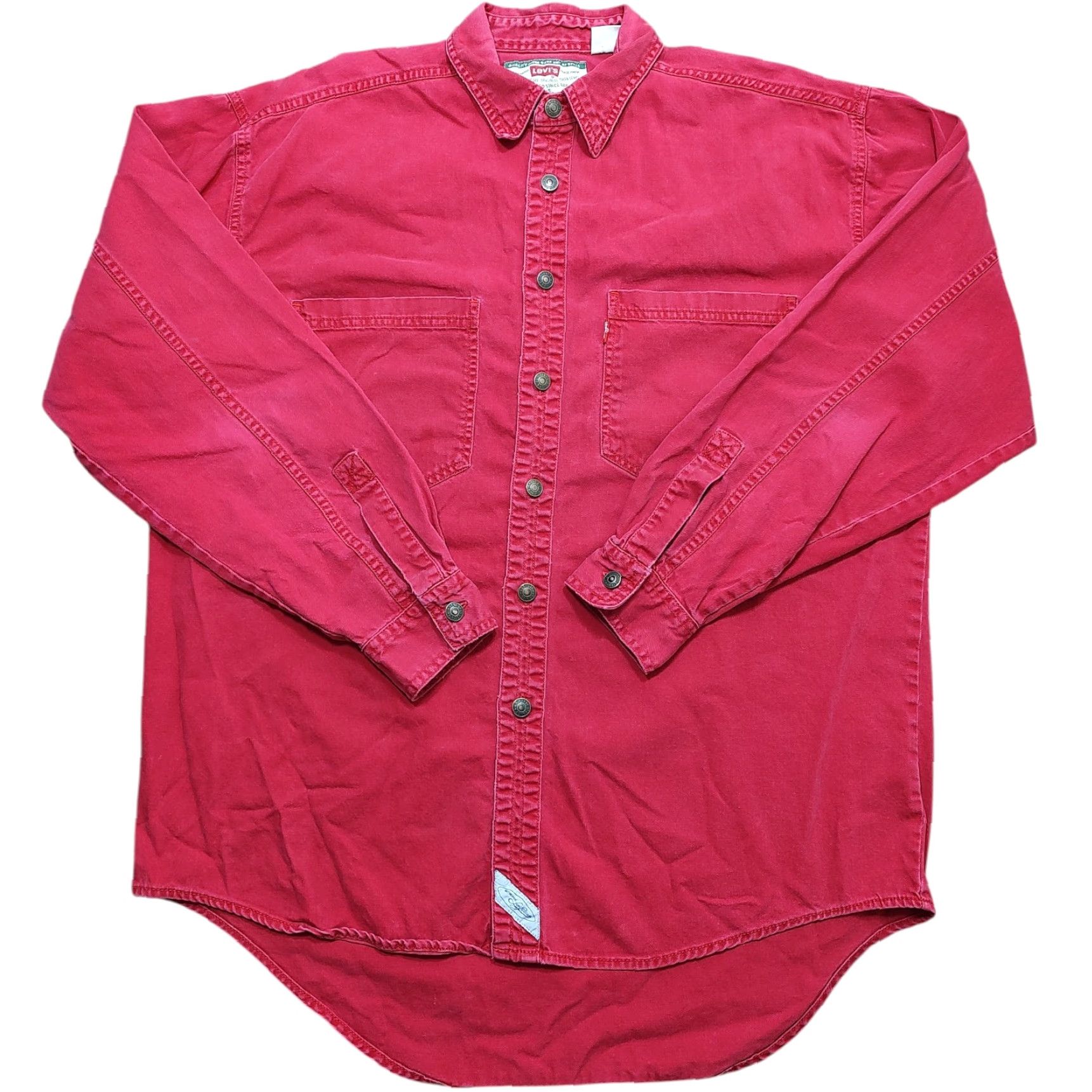 Levi's VINTAGE Levi's Button-Up Shirt Mens Large Red Heavy Canvas Long Sleeve Size US M / EU 48-50 / 2 - 2 Thumbnail