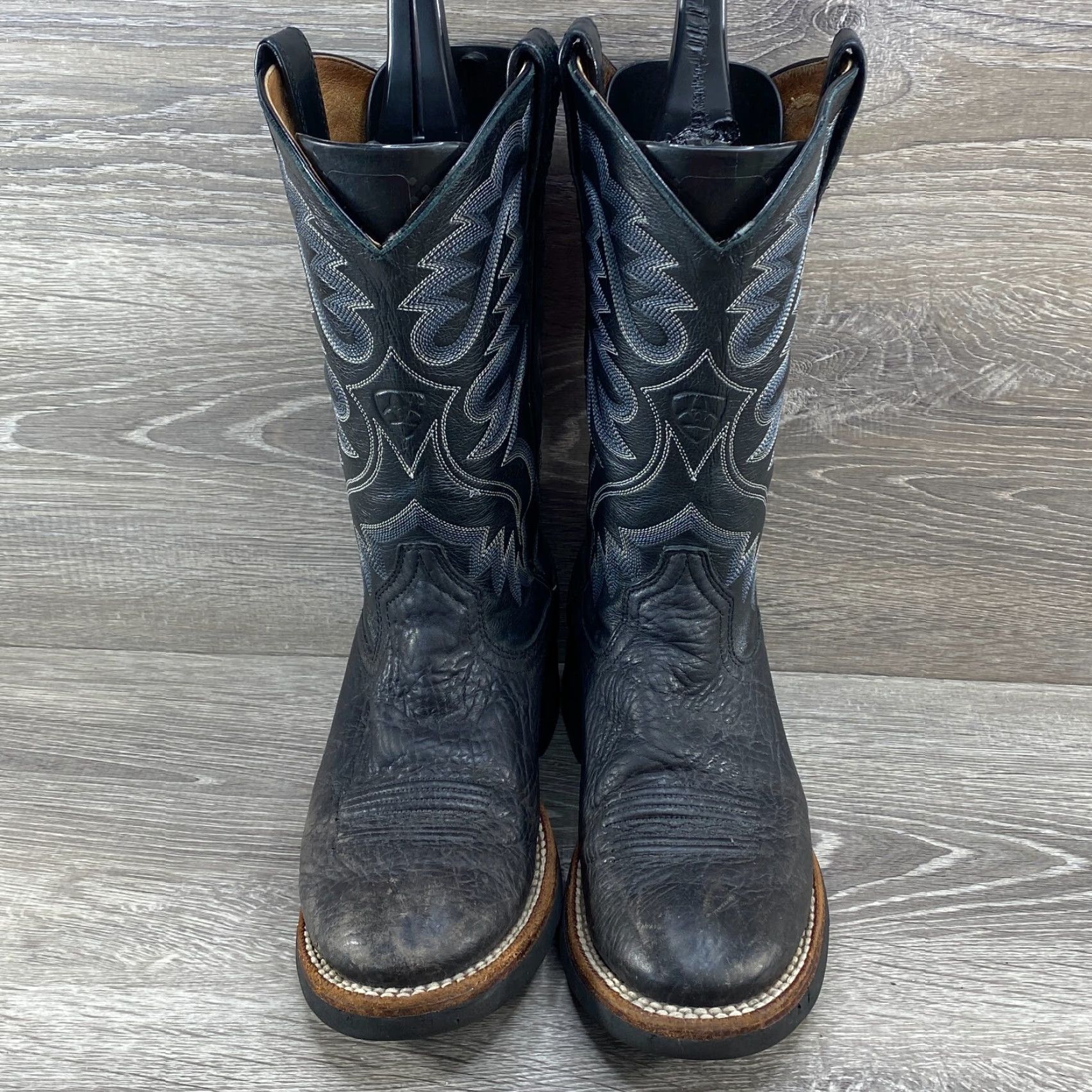 Ariat Ariat Bullhide Black Leather Cowboy Western Boots Ladies 5.5 B Round Toe Ropers Size US 5.5 / IT 35.5 - 3 Thumbnail