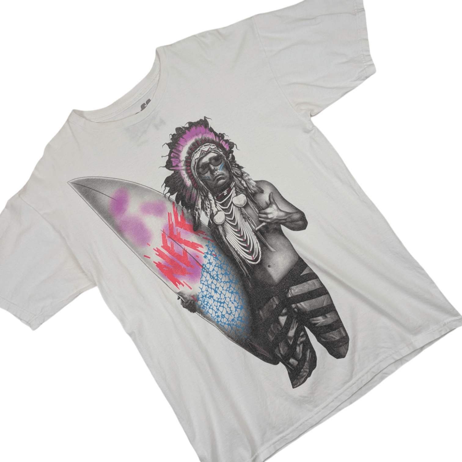 NEFF Vintage 2000's NEFF Surfboard Red Indians Graphic T-Shirt Size US M / EU 48-50 / 2 - 3 Thumbnail