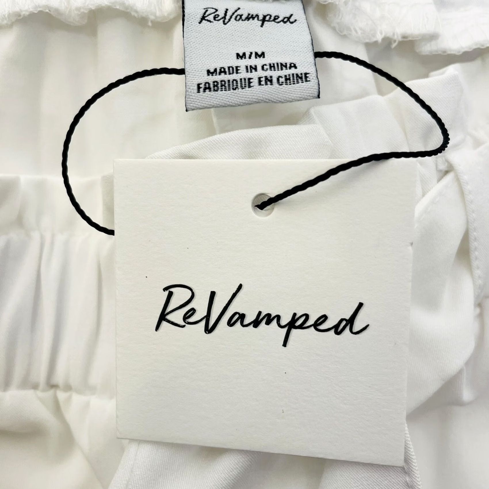 Vintage Revamped Women White Pants Size M NWT RN #142658 Inseam 27” With Belt Strap Size 32" / US 10 / IT 46 - 6 Thumbnail