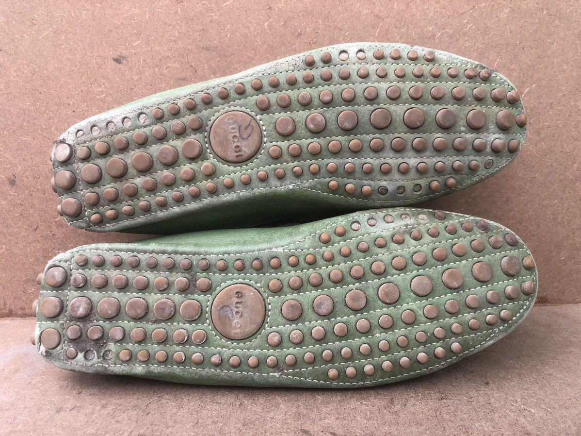 Gucci Gucci 322741 green calfskin Leather Men’s driving sneakers Size US 6.5 / EU 39-40 - 16 Thumbnail