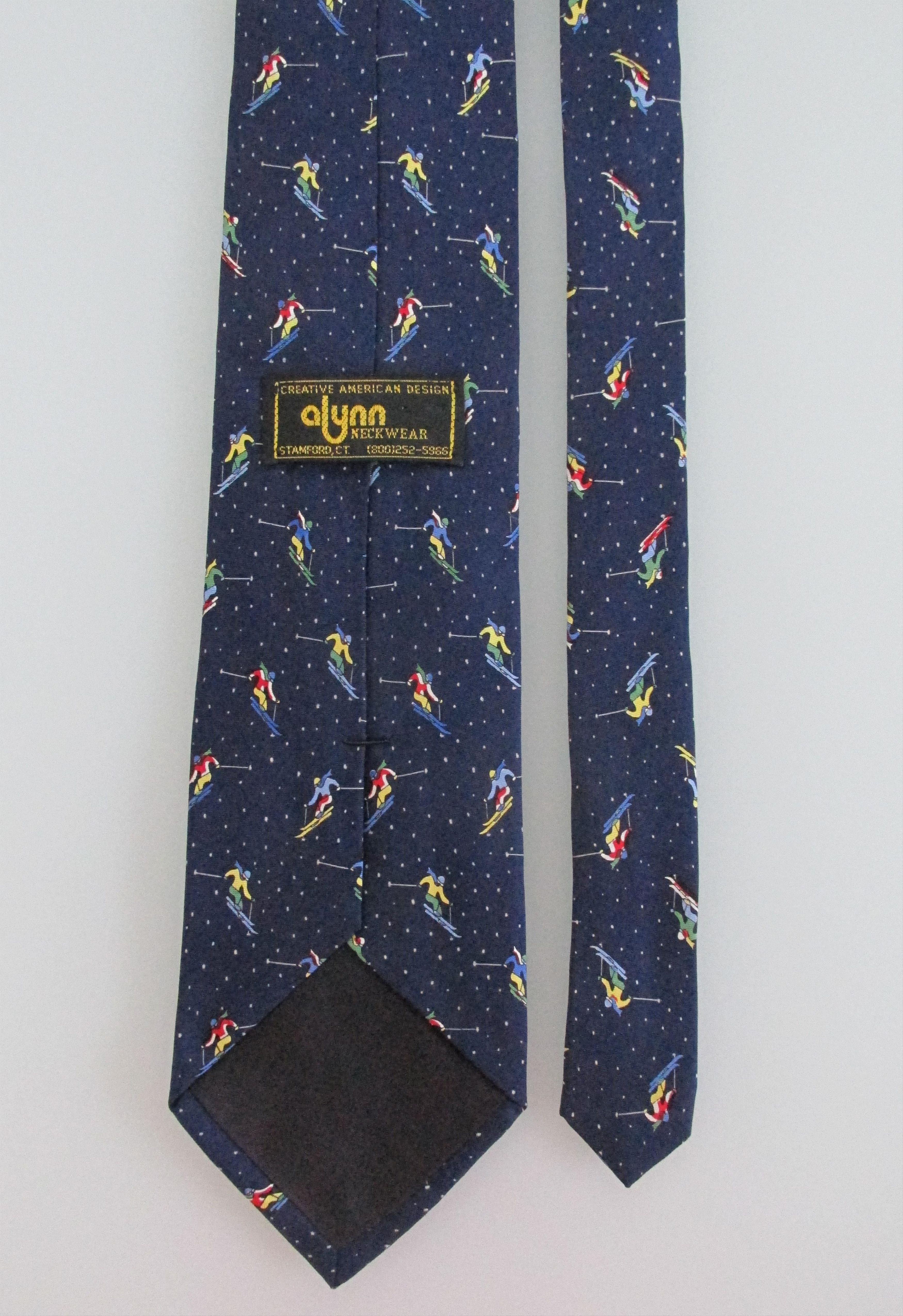 Other Alynn "Downhill Skier" Men's Silk Tie Size ONE SIZE - 3 Thumbnail