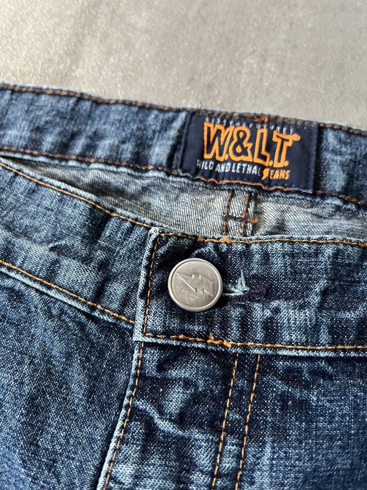 Walter Van Beirendonck Vintage Walter Van Beirendonck scratch flared navy jeans Size US 33 - 6 Thumbnail