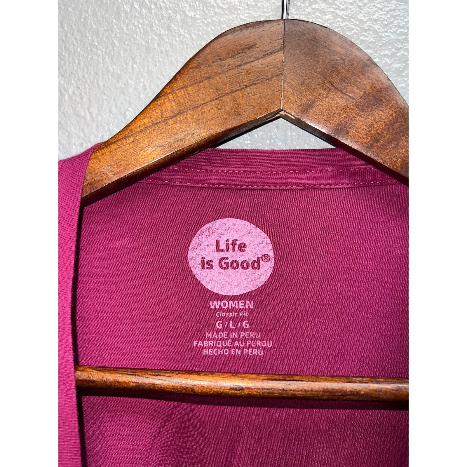 Vintage Womens Life Is Good Baseball Shirt Purple Pink Softball Top Size L / US 10 / IT 46 - 4 Thumbnail
