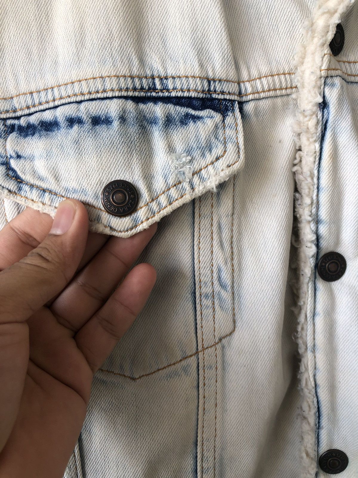 Zara 🔥Zara Distressed Punk Denim Sherpa Jacket If Six Was Nine Size US L / EU 52-54 / 3 - 9 Thumbnail