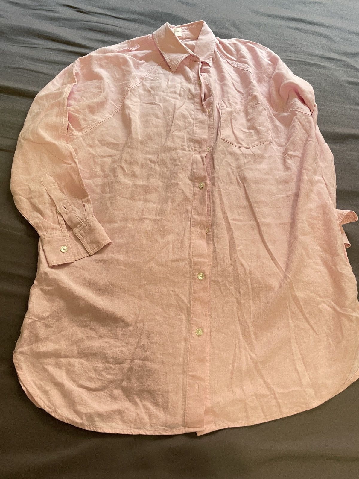 Aritzia 🌸 Wilfred Free Linen Blend Shirt Dress – Pink, Fits Small, Size S / US 4 / IT 40 - 2 Thumbnail