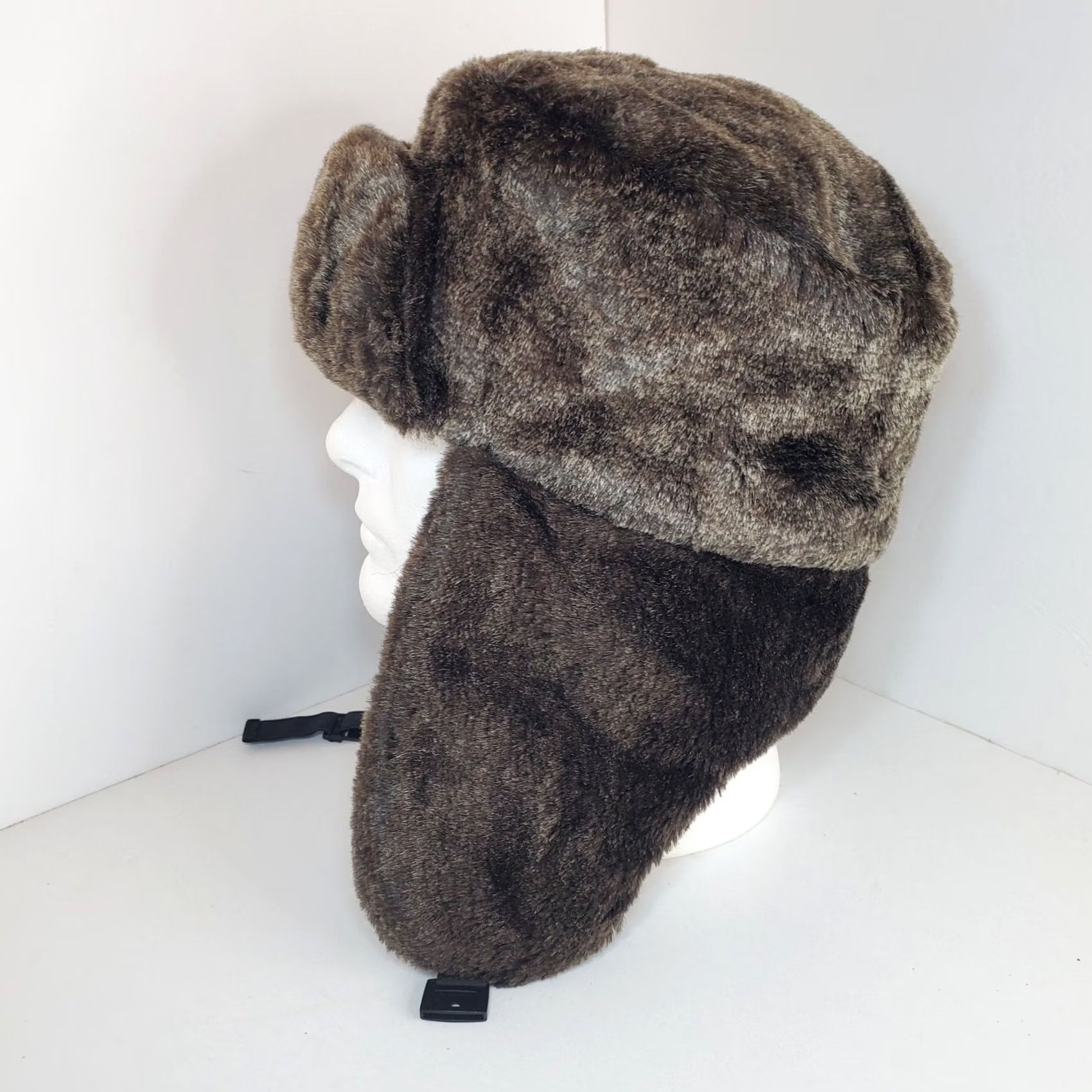 Vintage Glaciers Edge Trapper Cap Hat Sz L/XL Brown Faux Fur Winter Snow Cold Weather Size ONE SIZE - 3 Thumbnail