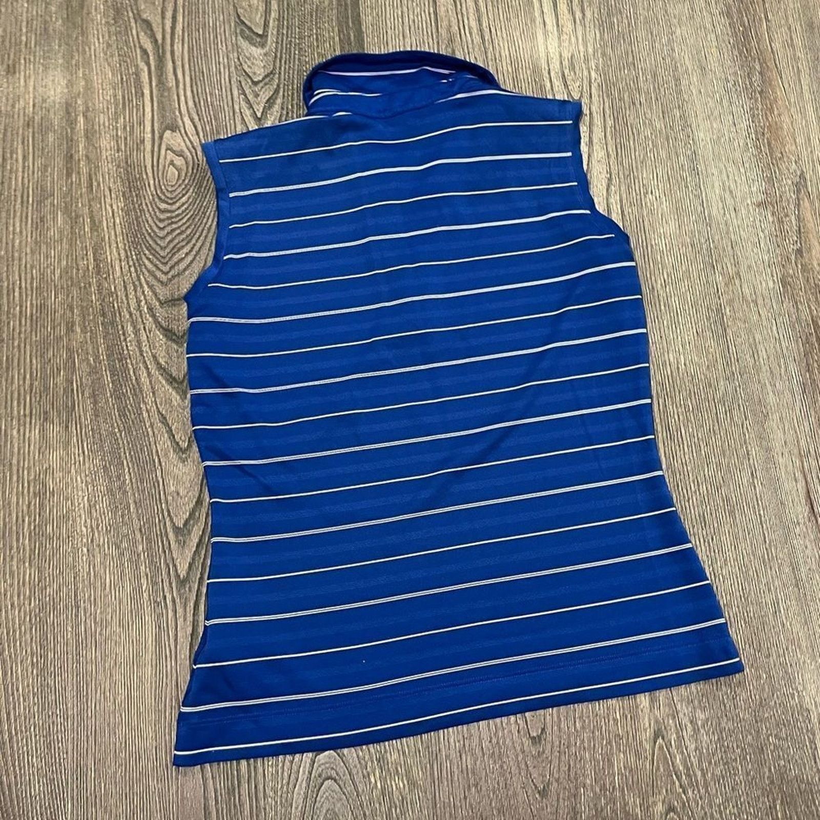 Nike Nike Golf Dri-FIT Victory Striped Sleeveless Polo Shirt Sz S Size S / US 4 / IT 40 - 4 Thumbnail