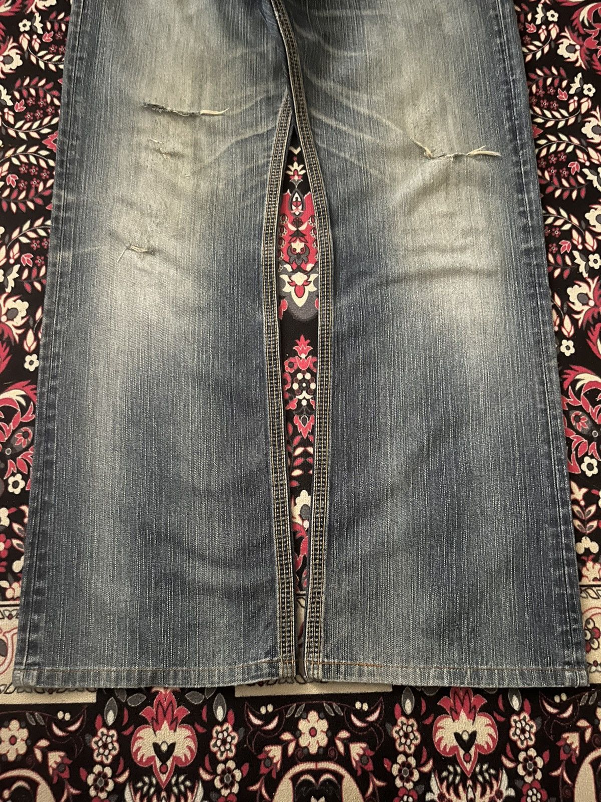 Kapital ⚡️Distressed⚡️Vintage Japanese Edwin XV Buckle Back Blue Jeans Size US 36 / EU 52 - 11 Thumbnail