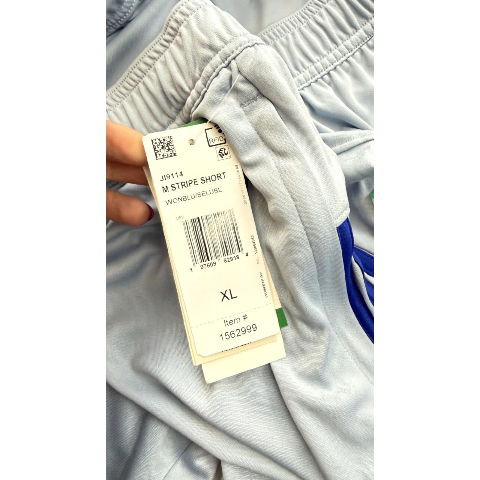 Adidas Adidas Shorts Mens XL Light Blue M Stripe Short 3-Stripes Athletic Gym Training Size US 36 / EU 52 - 6 Thumbnail