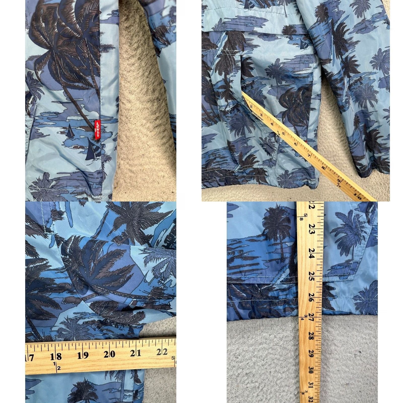 Vintage VINTAGE Levi Hoodie Pullover Jacket Mens Small Print Anorak Tropical Palm Tree Print Size US S / EU 44-46 / 1 - 8 Thumbnail