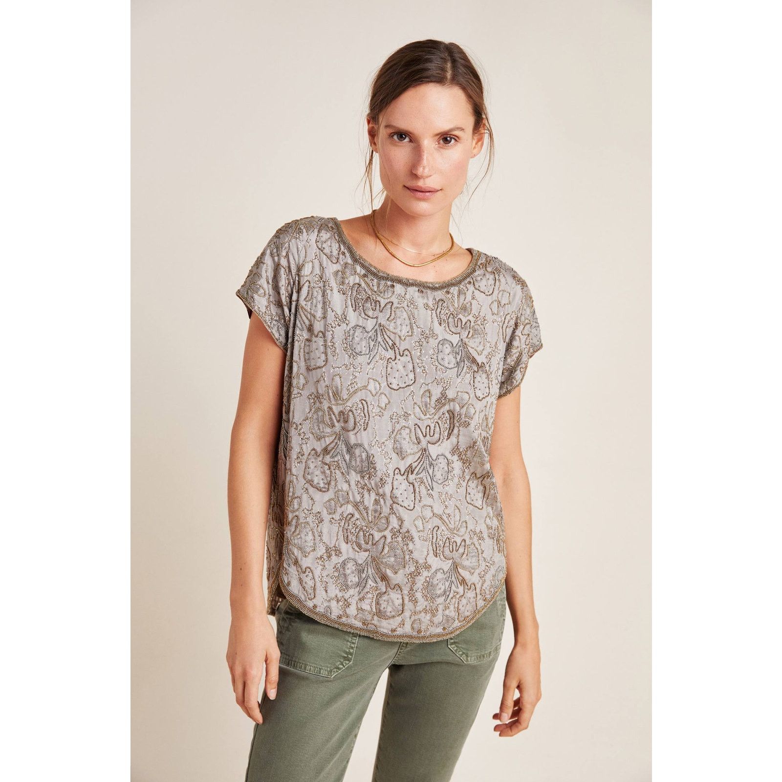Anthropologie New LOVE SAM Lorelei Hand Beaded Blouse $325 Size Small Size S / US 4 / IT 40 - 2 Thumbnail
