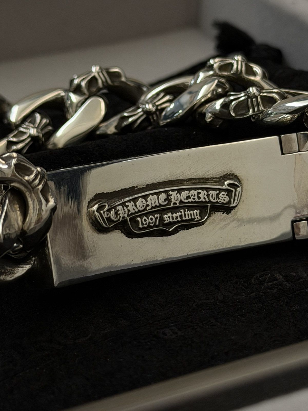 Chrome Hearts Chrome Hearts Floral Cross Fancy Link ID Bracelet Size ONE SIZE - 15 Thumbnail