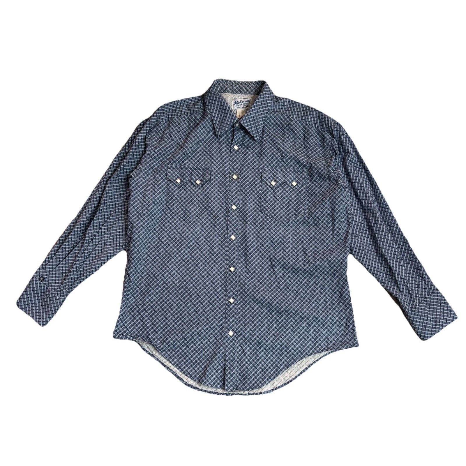 Rockmount Ranch Wear Vtg Rockmount Ranch Wear Western BlueDiamond Snap XL TruWest Size US XL / EU 56 / 4 - 1 Thumbnail