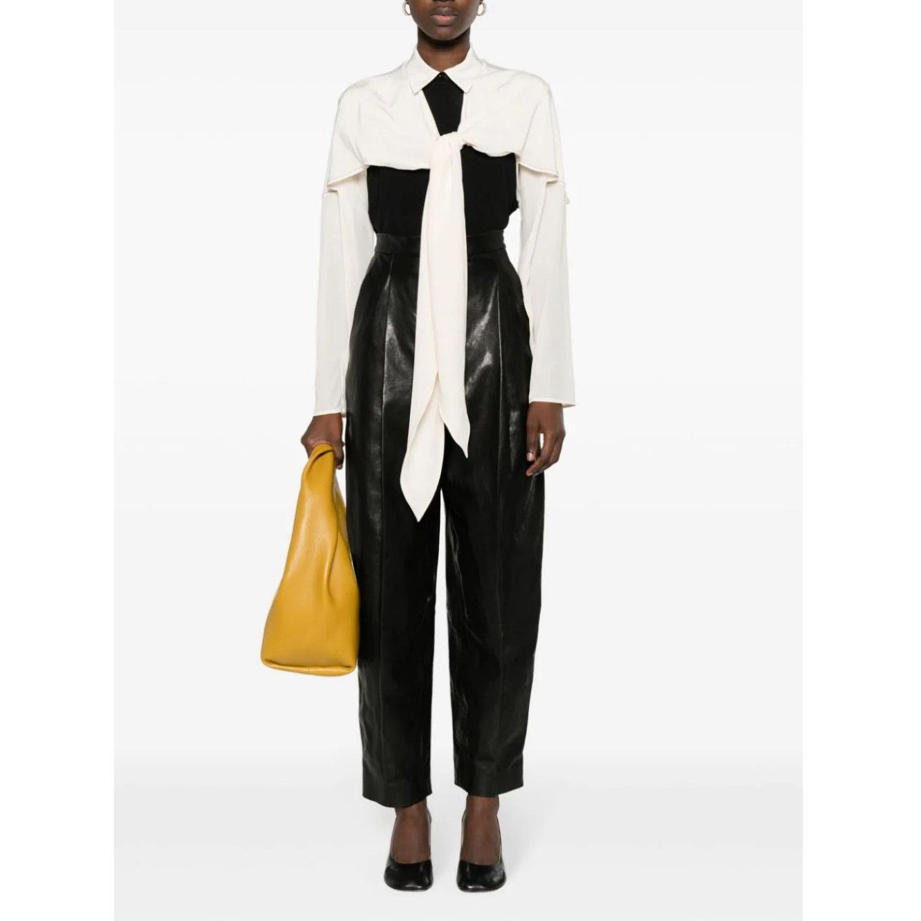 KHAITE - Ashford leather tailored trousers / size 0 / Black