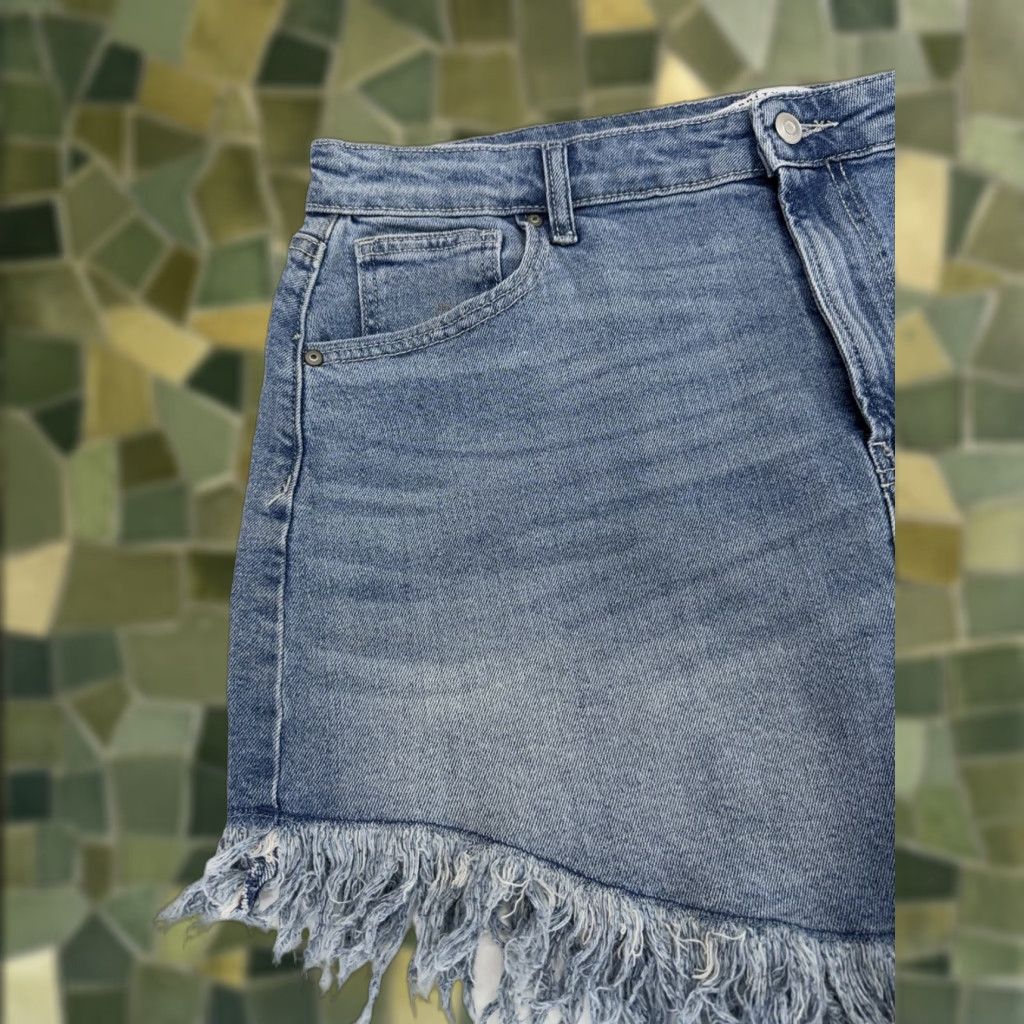 Vintage Celebrity Pink Juniors Skirt Denim Festival Fray NWTs Short Mini 17/33 Blue Womens Size 38" / US 16 / IT 52 - 1 Thumbnail