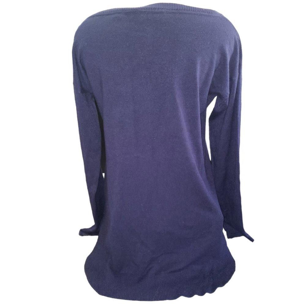 Caruso CT789 Cyrus Ladies Navy Long Sleeve Scoop Neck Sweater M Size M / US 6-8 / IT 42-44 - 3 Thumbnail