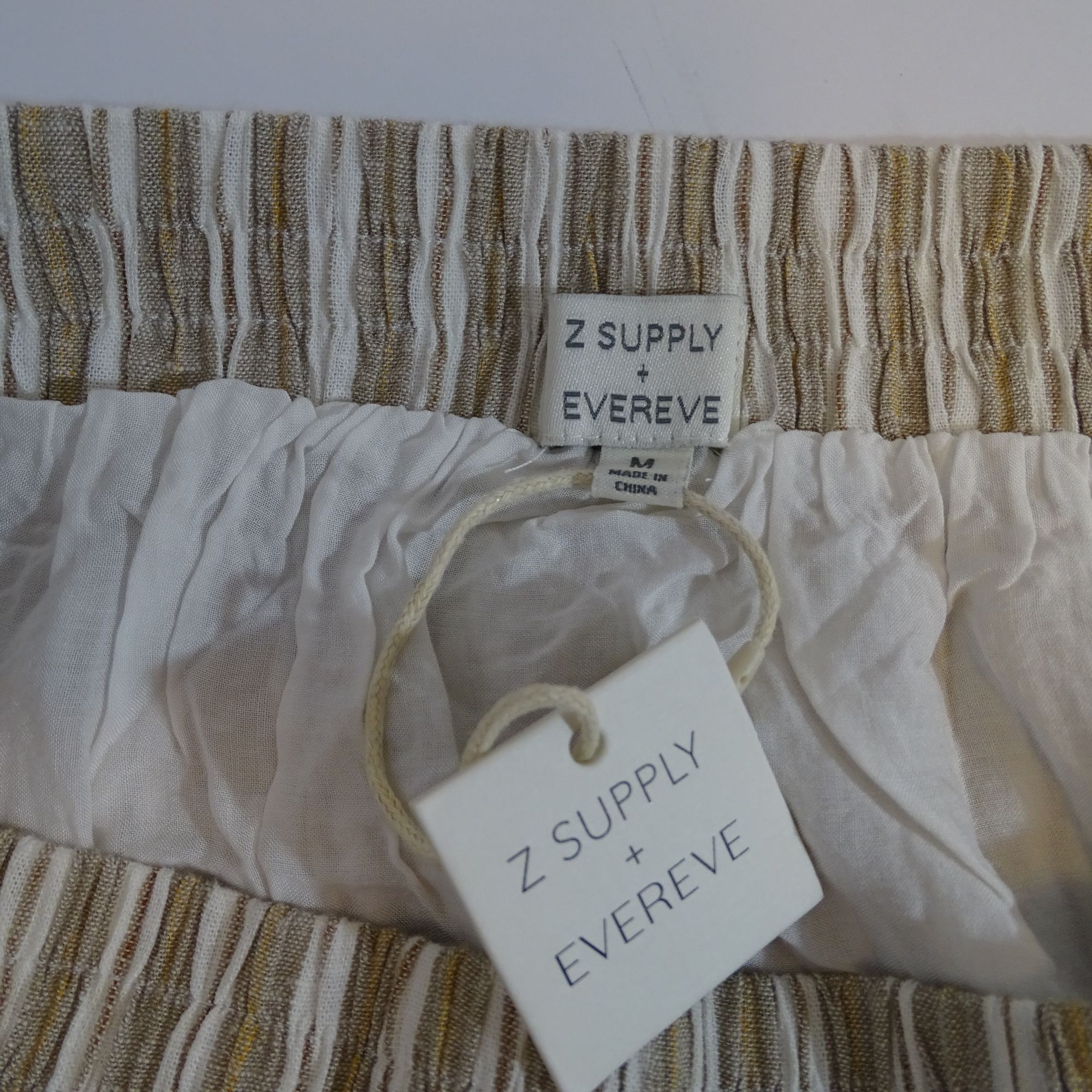 Z Supply Z Supply Evereve Tan White Stripe Maxi Skirt Size M Linen Size 28" / US 6 / IT 42 - 6 Thumbnail