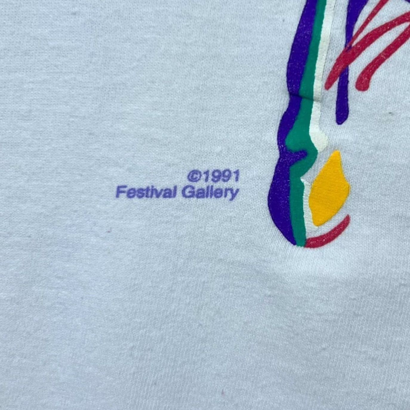 Fruit Of The Loom VINTAGE Kentucky Derby Festival Souvenir T-Shirt XL White Graphic Print 1991 Mens Size US XL / EU 56 / 4 - 6 Thumbnail