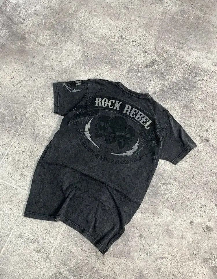 Band Tees Affliction Style Rock Rebel AOP Band Tee Y2K Size US M / EU 48-50 / 2 - 14 Thumbnail