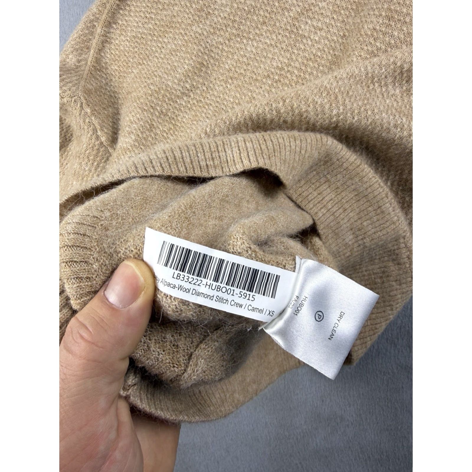 Quince Quince Sweater Women XS Camel Brown Alpaca Wool Cashmere Diamond Stitch Crew Neck Long Sleeve Pullover Knit Lightweight Logo Classic Preppy Size XS / US 0-2 / IT 36-38 - 5 Thumbnail