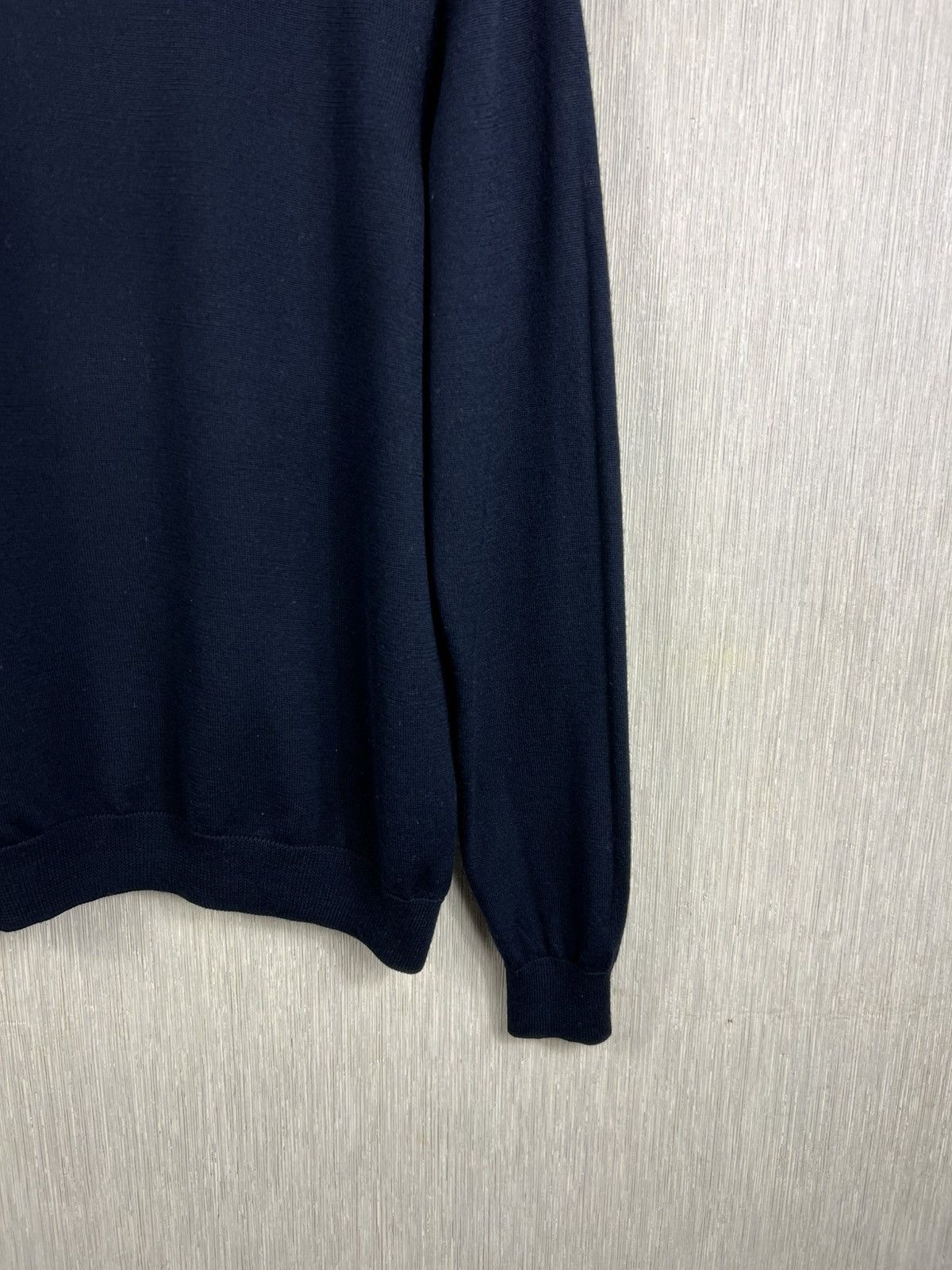 Sandro Archive Sandro Paris merino wool zipper neck sweater navy Size US L / EU 52-54 / 3 - 6 Thumbnail