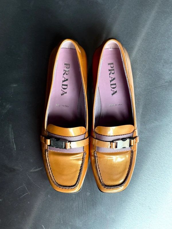 Prada Vintage Prada Vernis Flat Loafers Orange - EU 36.5 Size US 5.5 / IT 35.5 - 2 Thumbnail