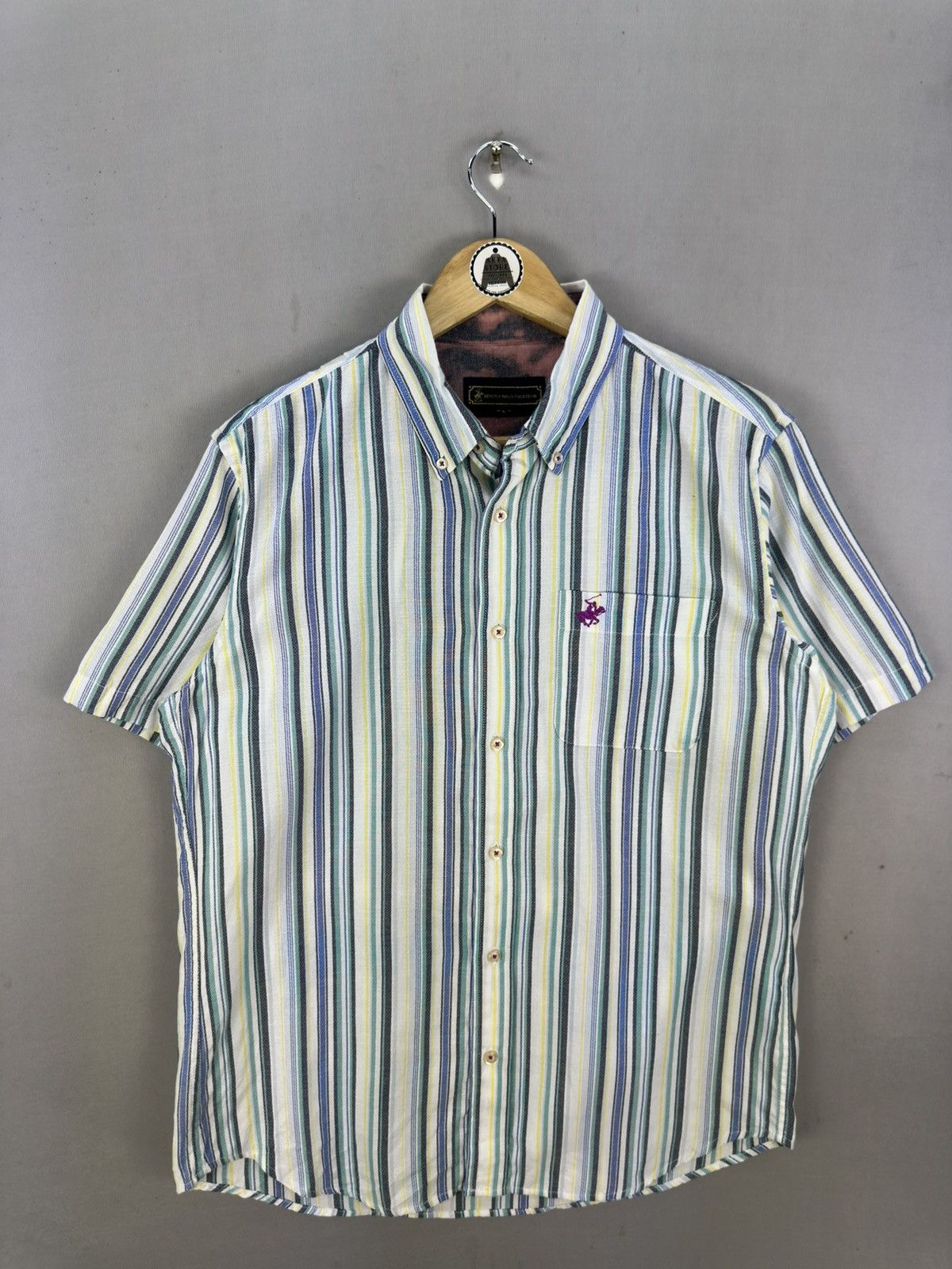 Beverly Hills Polo Club Beverly Hills Polo Club BHPC Stripe Multicolor Flannel Shirt Size US L / EU 52-54 / 3 - 1 Thumbnail