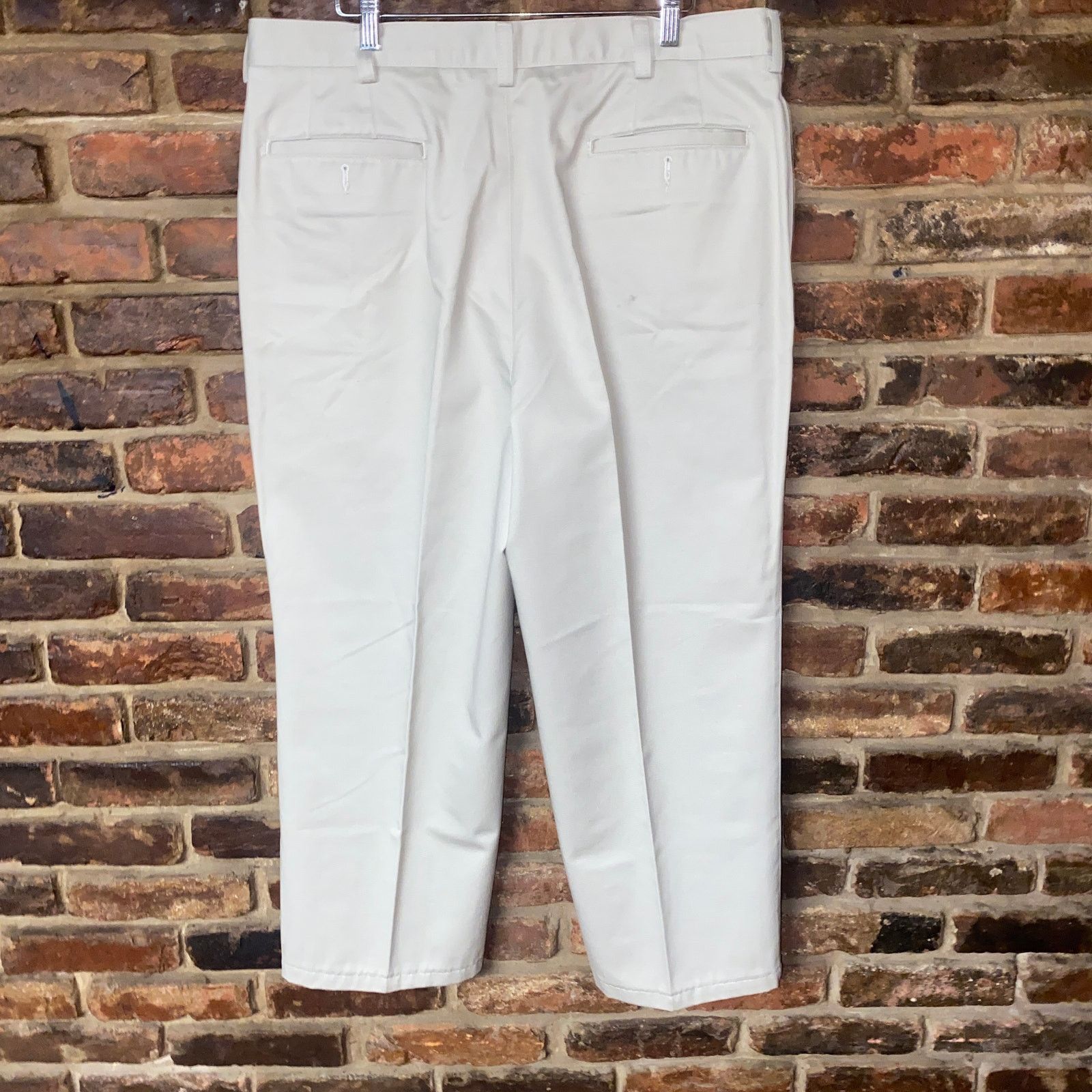 Saddlebred Saddlebred Tan Flat Front Straight Dress Pants Chinos 36x26* Size US 36 / EU 52 - 4 Thumbnail
