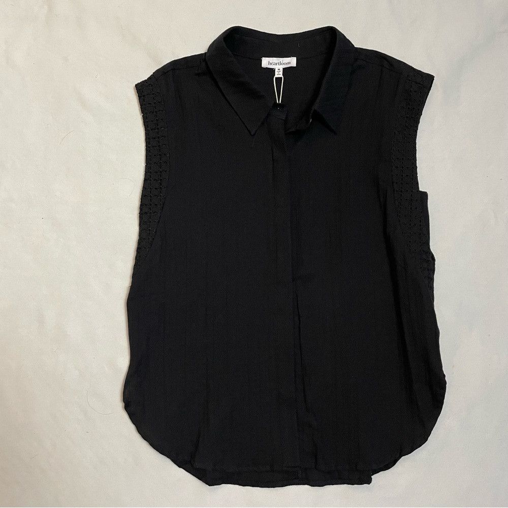 Heartloom NWT New Heartloom Cotton Black Sleeveless Eyelet Details Sh Size M / US 6-8 / IT 42-44 - 5 Thumbnail