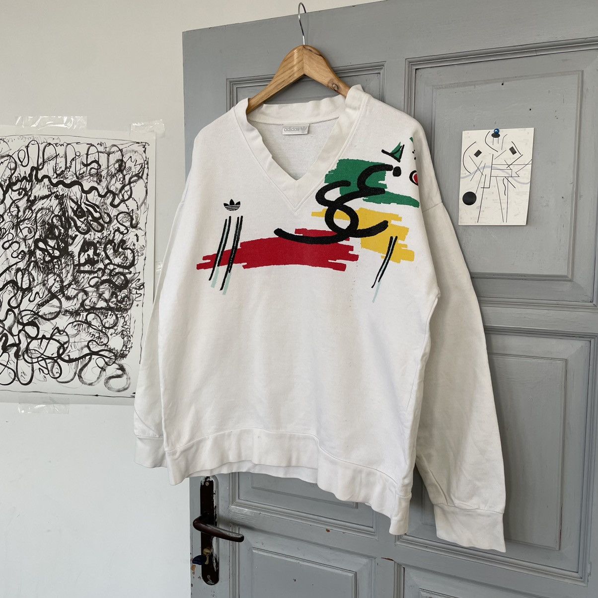 Adidas Vintage 80’s Adidas Stefan Edberg Sweatshirt Size US L / EU 52-54 / 3 - 2 Thumbnail