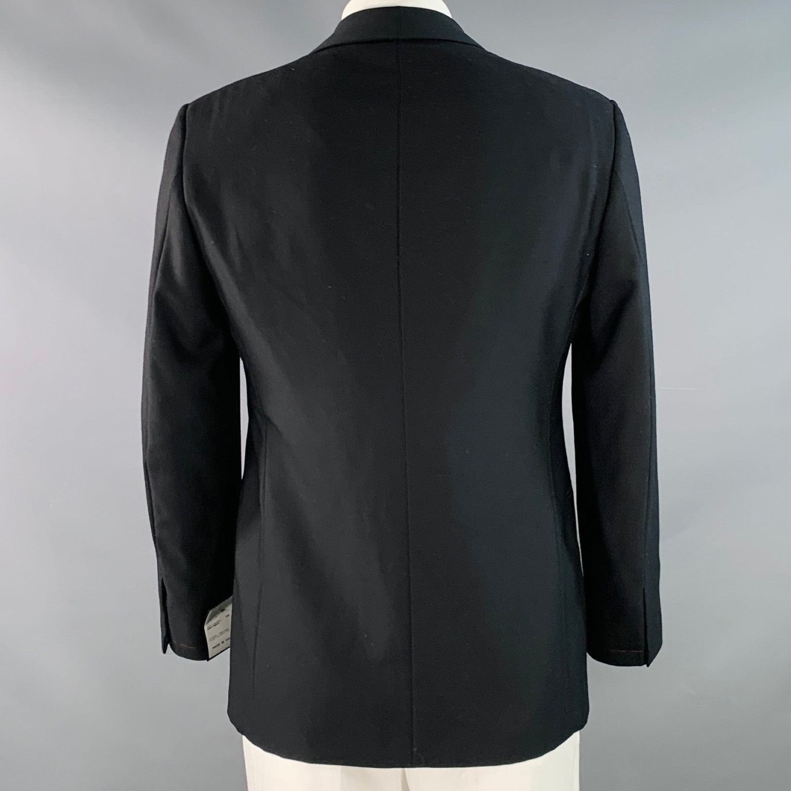 The Armoury Size 42 Black Wool Shawl Collar Single Button Sport Coat Size 42R - 4 Thumbnail