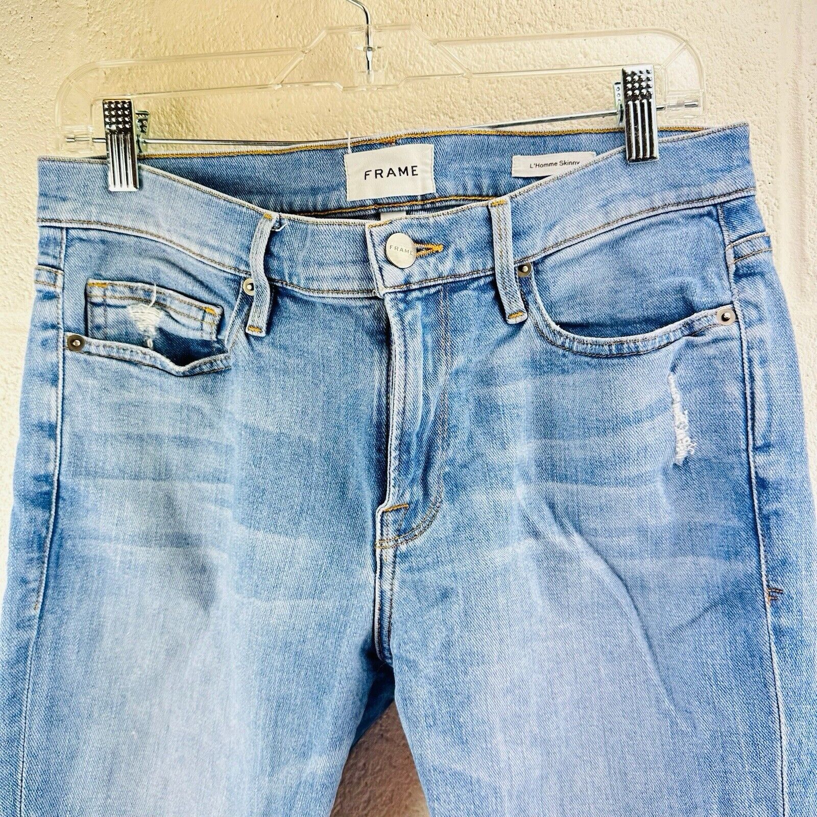 Frame Frame L'Homme Dylan Skinny Jeans Men Sz 32 Light Distressed Size US 32 / EU 48 - 2 Thumbnail