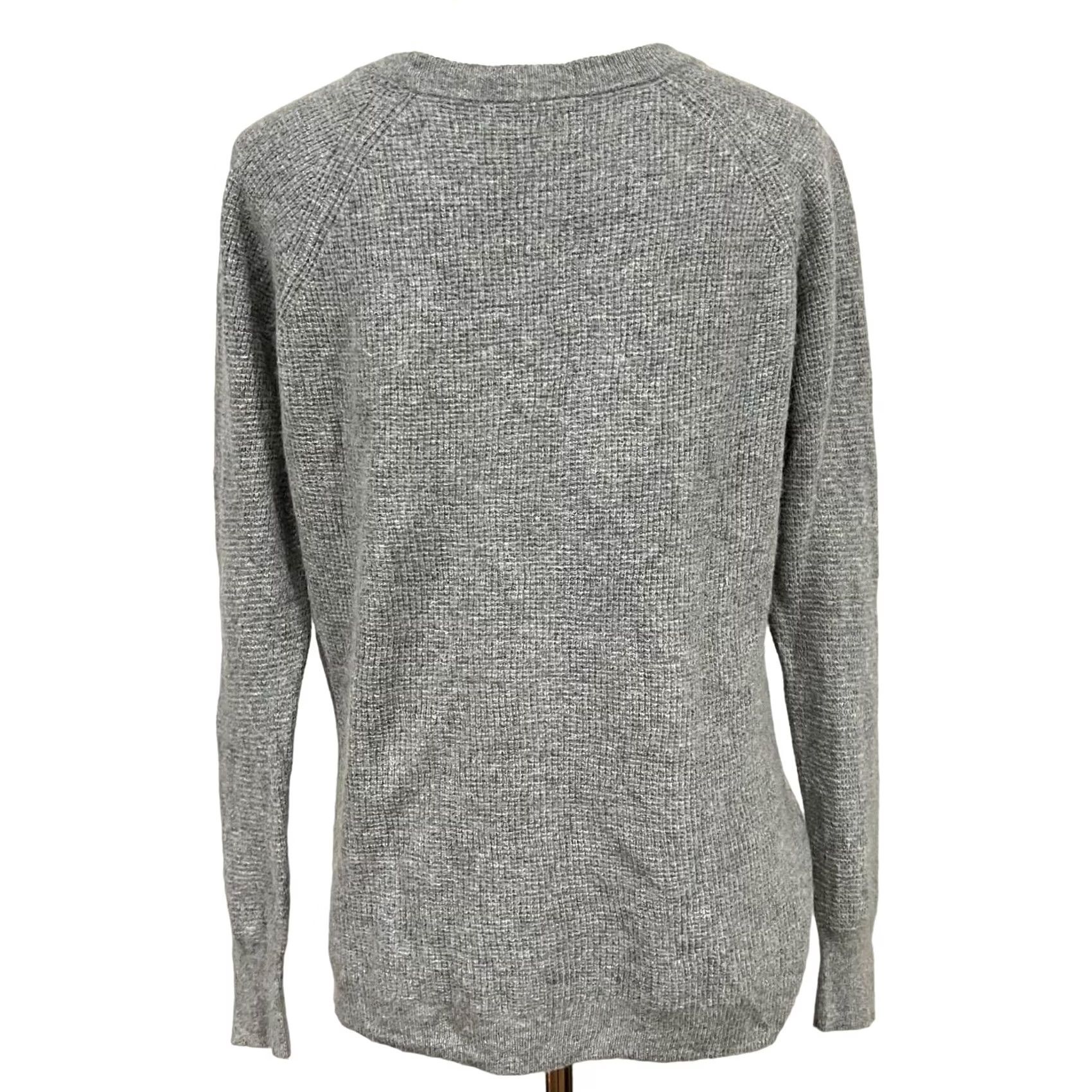 Madewell Madewell Waffle Knit Sweater Pullover Gray Wool Blend L Women's Pullover Knit Waffle-Stitch Wool Blend L Size L / US 10 / IT 46 - 7 Thumbnail