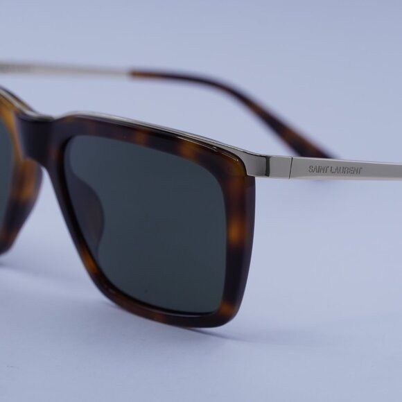 Saint Laurent Paris Saint Laurent SL 765 004 Sunglasses Havana/Gold Square Frame Size ONE SIZE - 4 Thumbnail