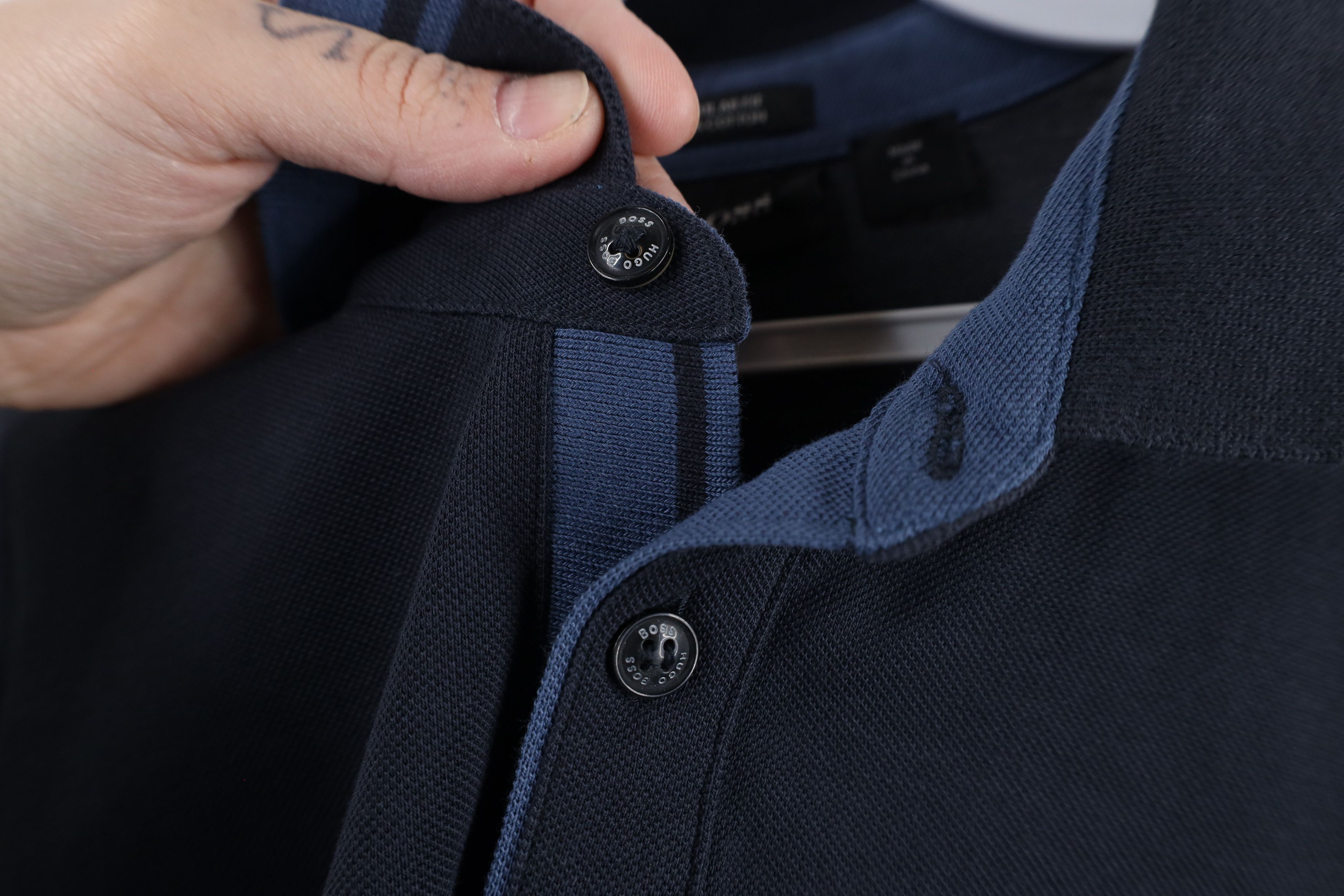 Hugo Boss × Vintage Hugo Boss Regular Fit Pima Cotton Collared Polo Shirt Blue Size US XXL / EU 58 / 5 - 5 Thumbnail