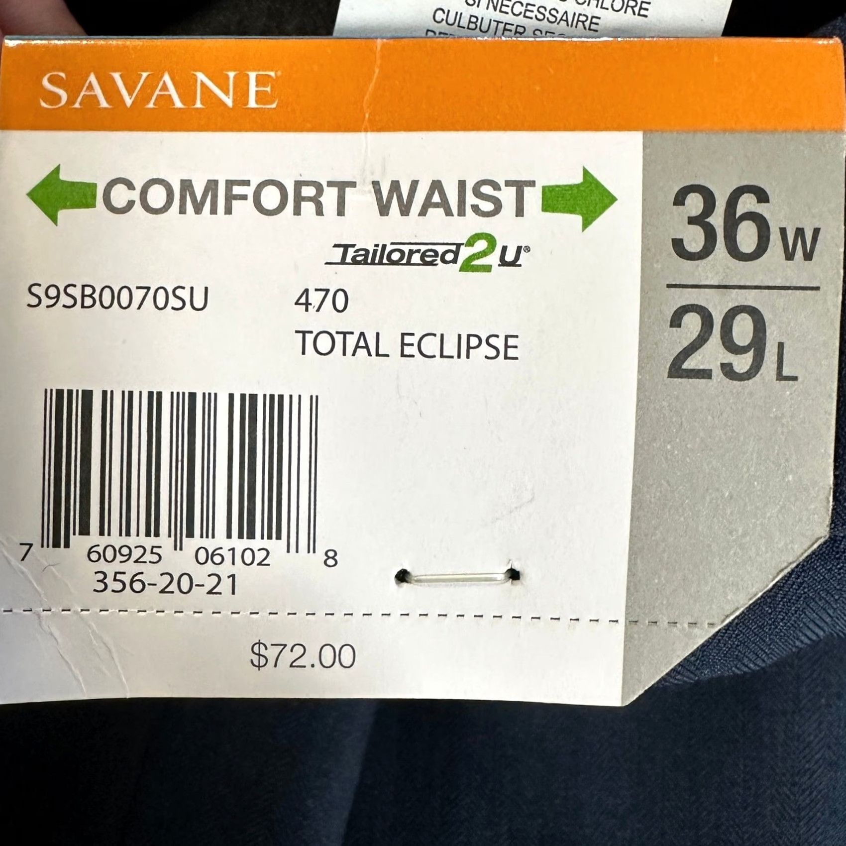 Savane Savane Pants Dress Mens 36X29 Navy Blue Herringbone Straight Comfort Waist NEW Size US 36 / EU 52 - 4 Thumbnail