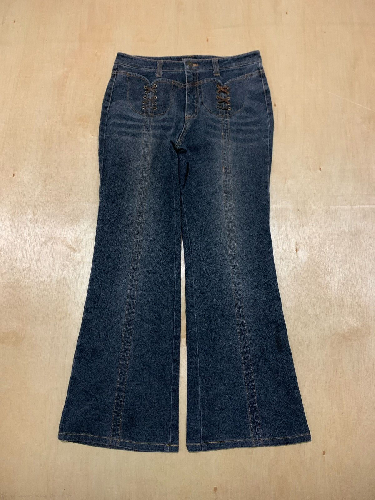 20471120 × Japanese Brand × Tornado Mart Vintage Flare Carouge Jeans Bootcut Size US 31 - 1 Thumbnail